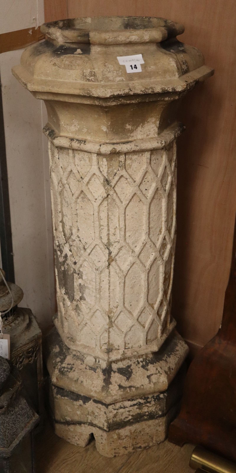 A Victorian Doulton Lambeth chimney pot, H.106cm